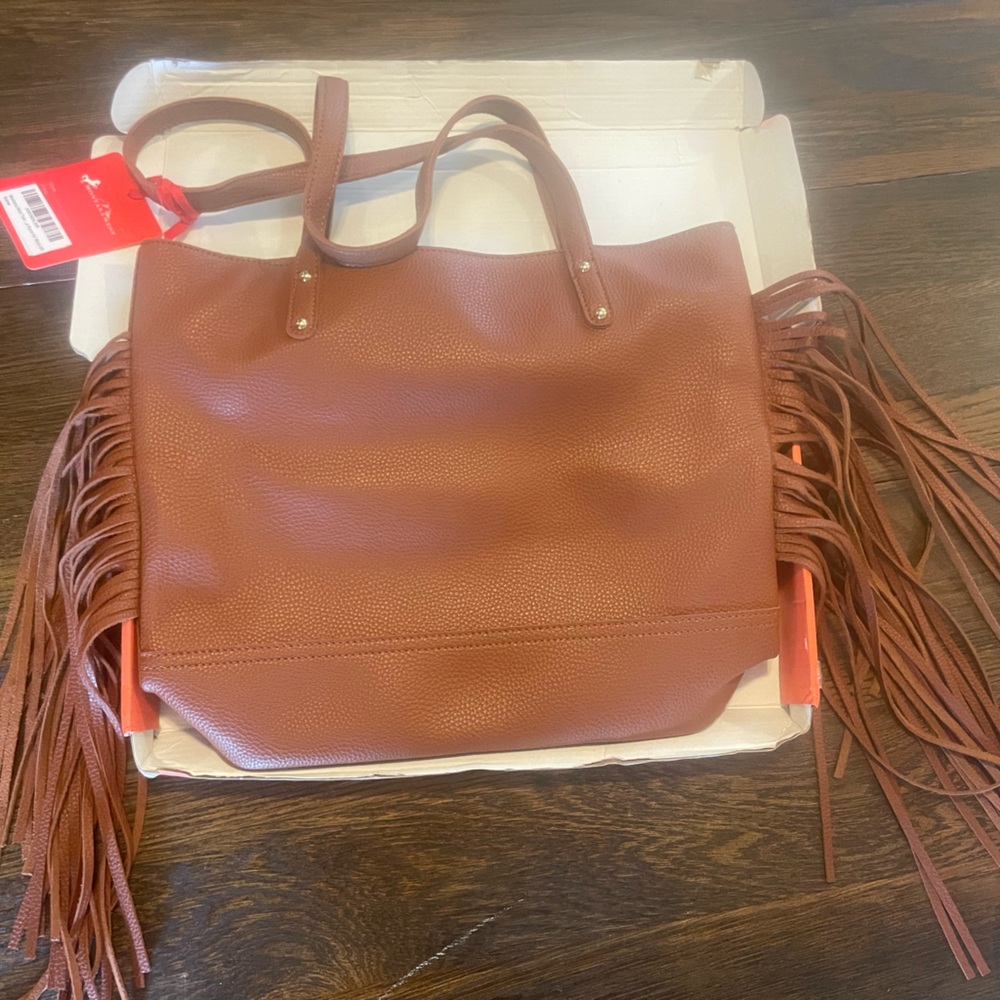 NWT Montana West Leather Tote bag with Tassles